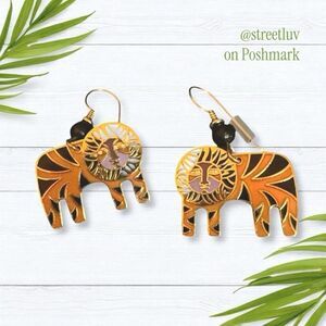 Laurel Burch Tigre Enamel Dangle Earrings